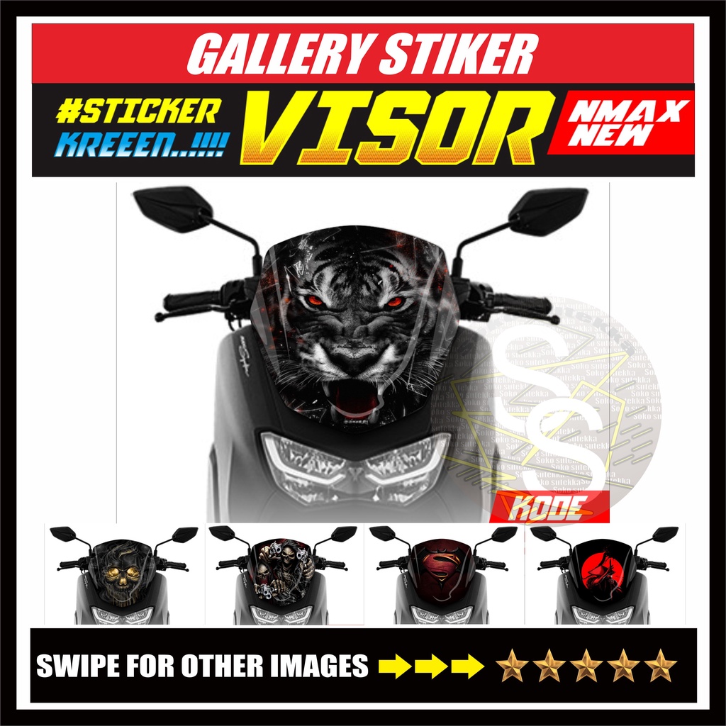 STICKER VISOR ALL NMAX NEW VARIASI - STIKER DECAL BUAT SEMUA VISOR NMAX BARU 155cc - AKSESORIS EKSTE