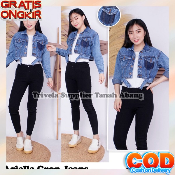 Jaket Wanita Korea Import Cwe Distro Cewek Jins Jaket Levis Off White Station Best Sell Nirina Jaket