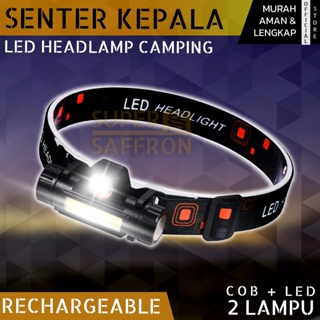 Senter Kepala LED Headlamp Camping Olahraga Outdoor COB Rechargeable