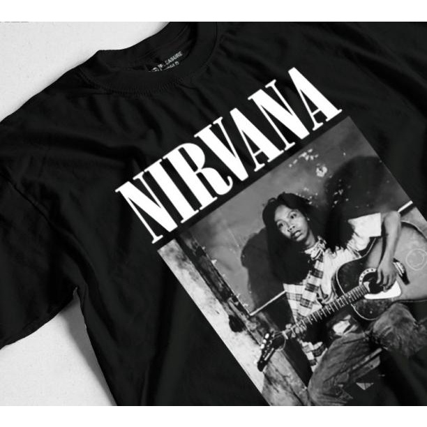 Kaos Band Nirvana x Mandra | Baju Mandra Nirvana| Pleasure World - Putih, S