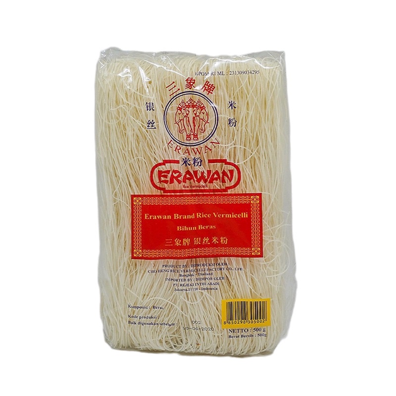 

ERAWAN / Bihun / Beras / Thailand / 500gr / Thailand / Gajah / Vermicelli / Brand / Rice