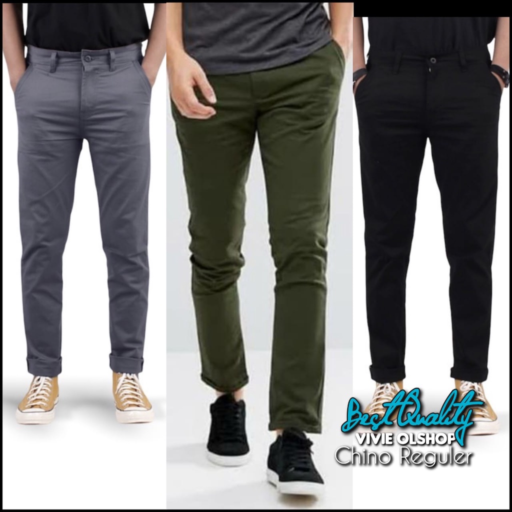 [TERLARIS] CELANA CHINOS  PANJANG PRIA UKURAN 27-38 PREMIUM QUALITY CHINOS REGULERFIT COWOK SKINNY POLOS COWOK