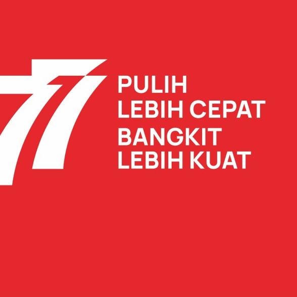 baju kaos polo kerah HUT RI 77 INDONESIA PULIH BANGKIT RESMI pria - XL