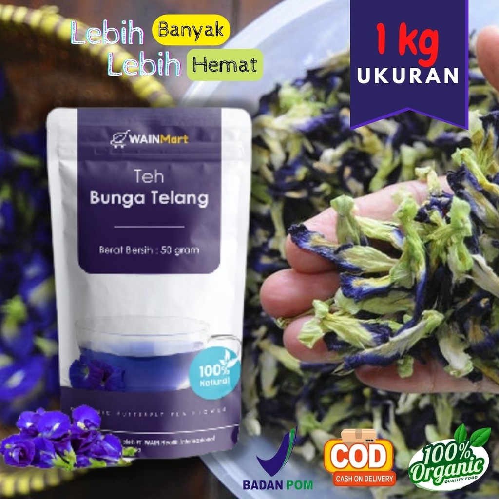 

[ Paket 1 KG ] Minuman Herbal Teh Biru Bunga Telang Untuk Kesehatan Keluarga Lebih Banyak dan Lebih Hemat