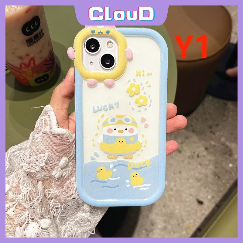 Soft Case Tpu Motif Kartun Bebek 3D Untuk iPhone 11 Pro Max 7 6s 6 8 14 Plus X XR XS Max 13 12 11 14 Pro Max SE 2020