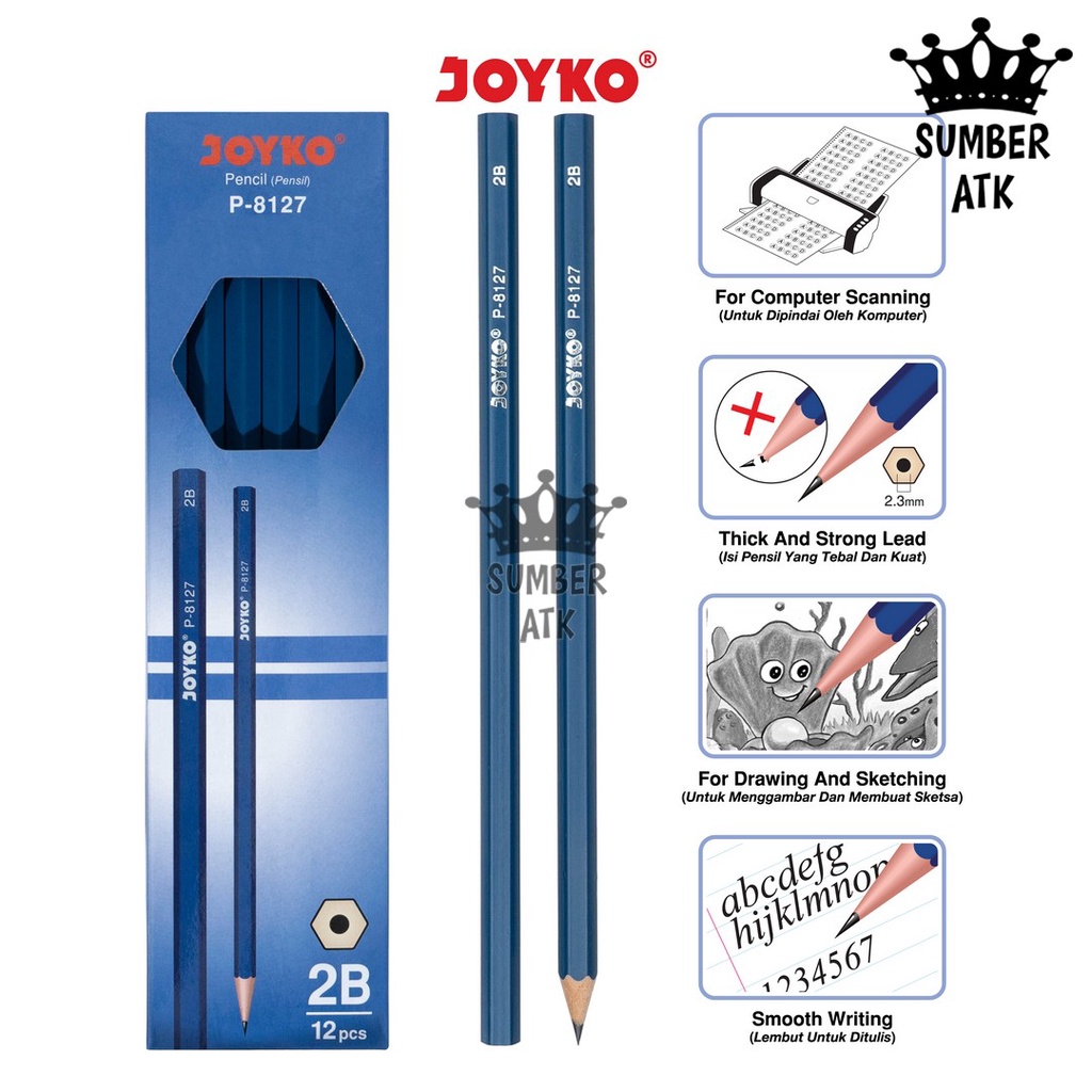 

Pencil Pensil Joyko P-8127 2B 1 Box 12 Pcs