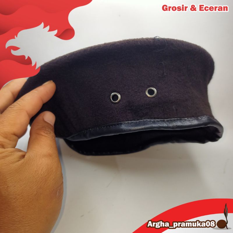 Topi Baret Pramuka Bahan Laken Mura kualitas