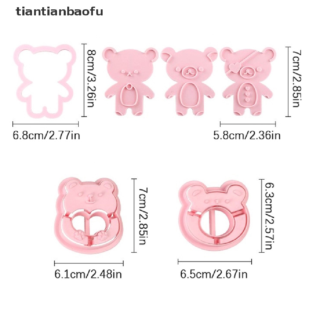 2 / 4 Pcs / Set Cetakan Pemotong Kue / Biskuit Bentuk Beruang