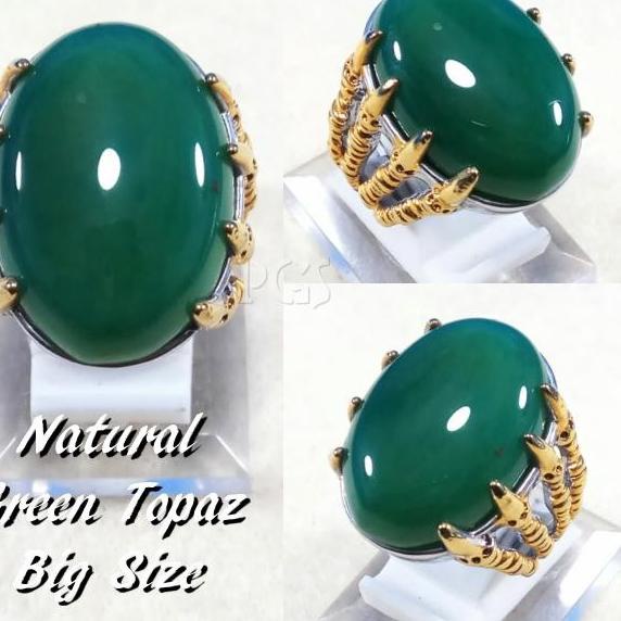 CINCIN BATU AKIK NATURAL GREEN TOPAZ HIJAU - 7