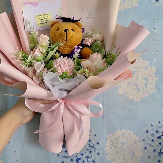 [READY] Hand Bouquet Flowers [Bouquet Wisuda, Buket Boneka Wisuda, Buk - Rose Pink