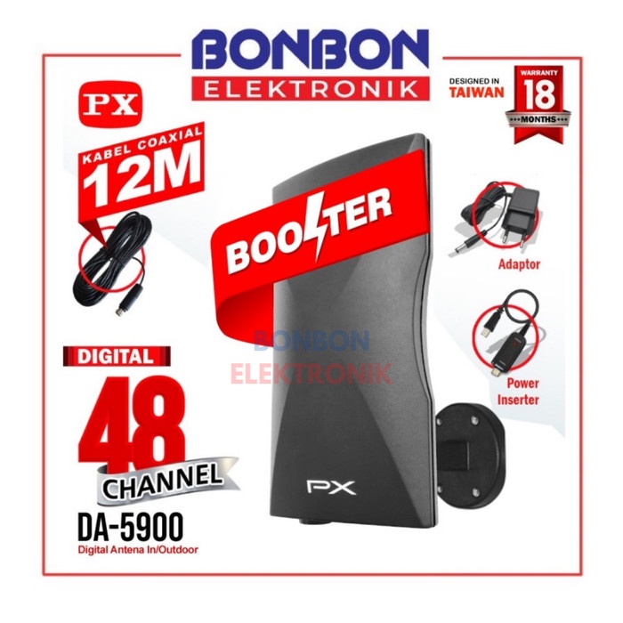 ANTENA TV DIGITAL PX Antena TV Indoor/Outdoor Antena Digital Analog DA-5900B / DA5900B flat booster 