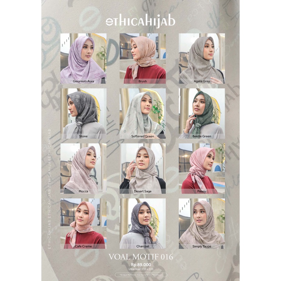Ethica Hijab Voal Segi Empat Square Motif 016
