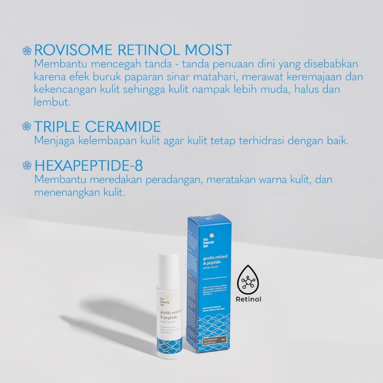 [BPOM] Bio Beauty Lab Gentle Retinol &amp; Peptide 30ml / Serum Wajah / Brightening Serum / Facial Essence / Face Serum / MY MOM