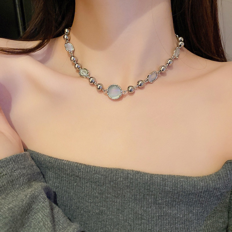 Kalung Rantai Choker Liontin Hati Cherry Hias Kristal Mutiara Gaya Korea Untuk Wanita