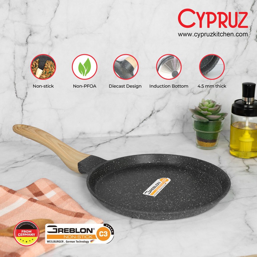 Cypruz FP-0858 Pancake Pan Granite Diecast Series 25cm