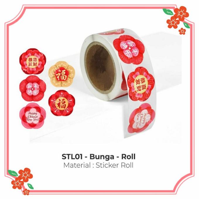 

Sticker CNY Stiker Imlek Hiasan Packaging Kertas Tempel 1 Roll