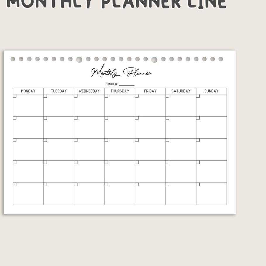 

➼ A5 Loose Leaf I Monthly Planner Simple Line MR46