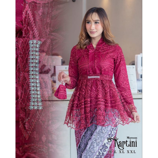 STELAN BLOUSE KEBAYA KARTINI TILLE NON GLITER BUSUI FRENDLY| SET KEBAYA BRUKAT| KEBAYA PESTA| KEBAYA| SET KEBAYA KONDANGAN| STELAN BLOUSE WANITA| SET KEBAYA WISUDA| BAJU OUTFIT WANITA| KEBAYA FAVORITE