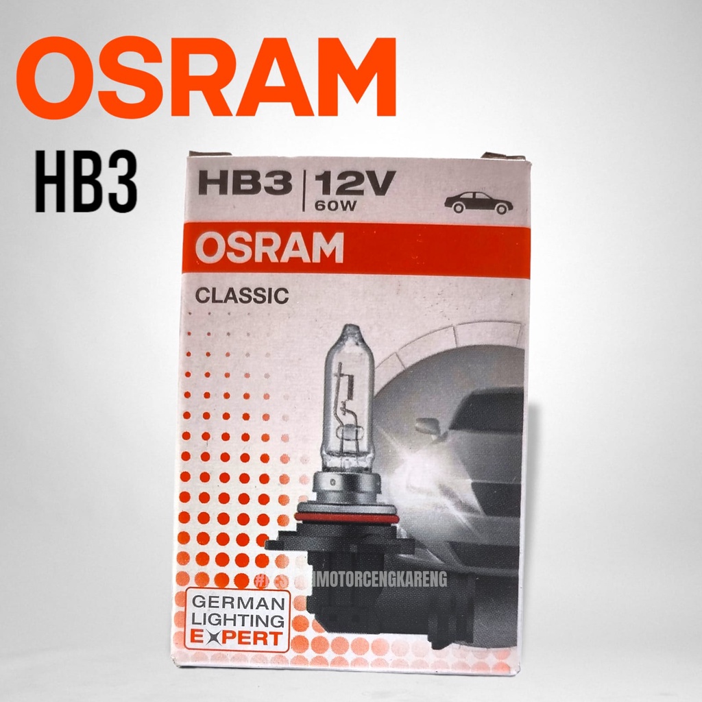 BOHLAM LAMPU HALOGEN OSRAM HB3 12V 60W / LAMPU DEPAN BESAR CRV BRV DLL