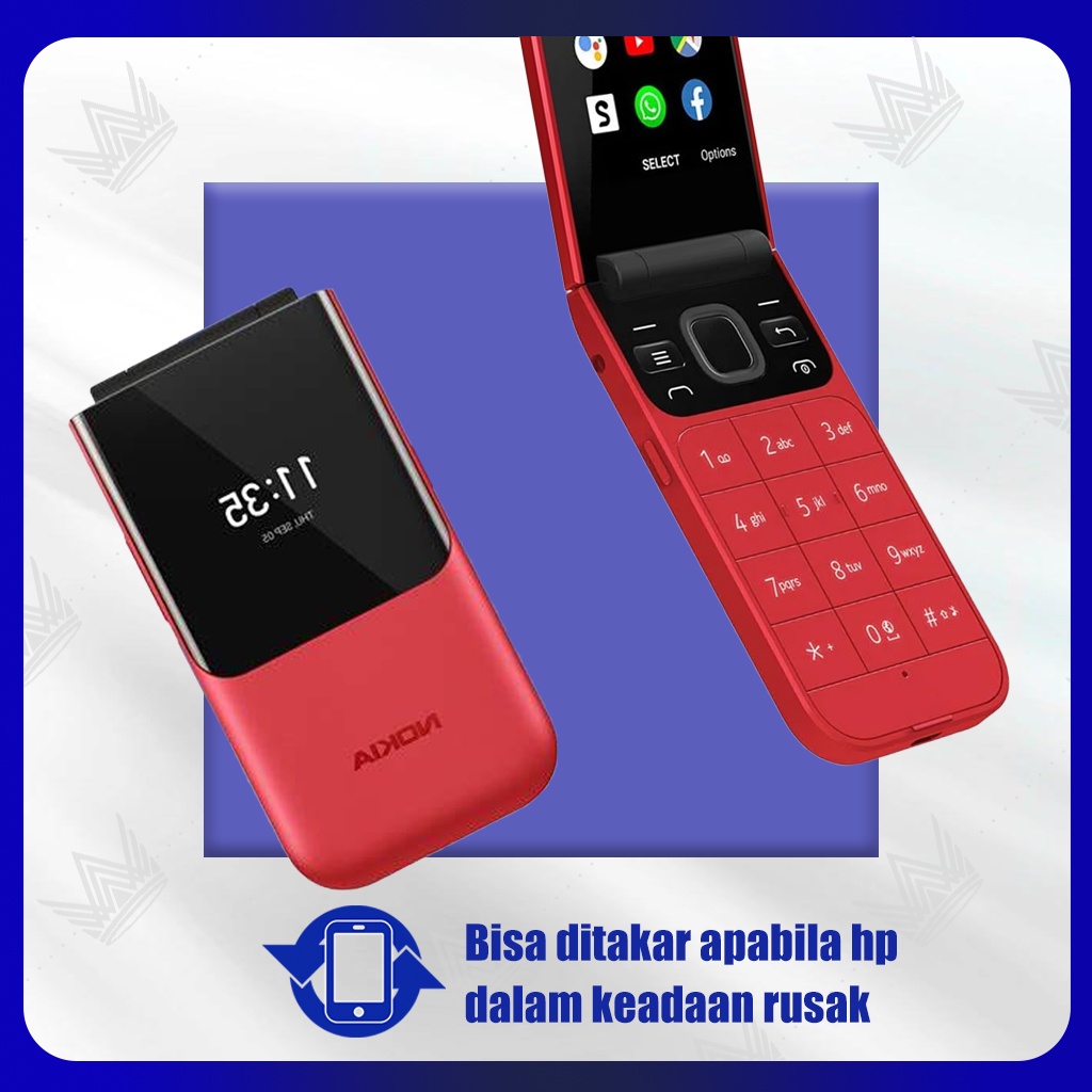 Bagus mulus Handphone flip NOKIA 2720 FLIP DUAL SIM GARANSI TOKO HP JADUL NOKIA JADUL LIPAT Jadul Murah Mobile Phone bahasa indonesia suara besar