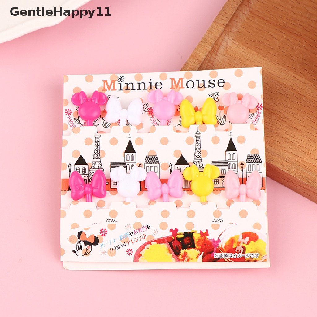 Gentlehappy 10Pcs Anak Garpu Buah Dessert Tusuk Gigi Reusable Lunch Prasmanan Picks Stick id