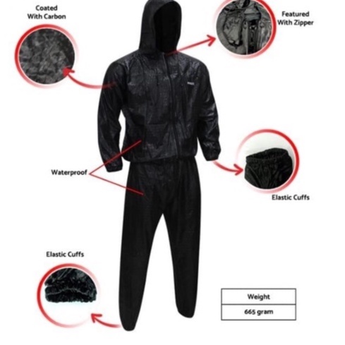 Sauna Rox Carbon / Jaket Sauna Jumbo Hitam /Jaket Jogging Sauna Suit Rox