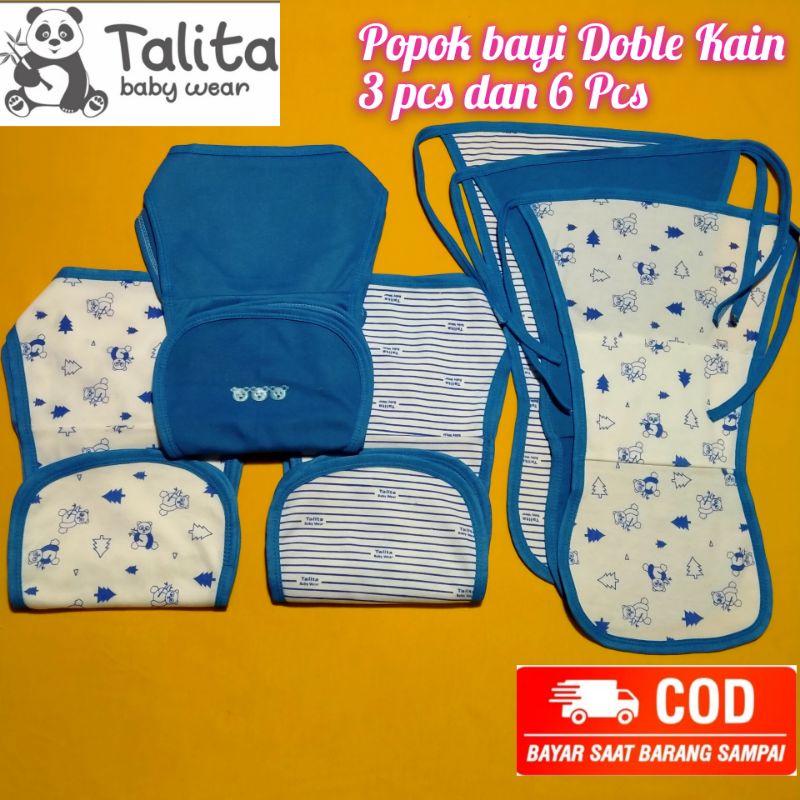 3 Pcs Dan 6 Pcs Popok Bayi Doble Kain Cuci Ulang Seri Biru talitababy