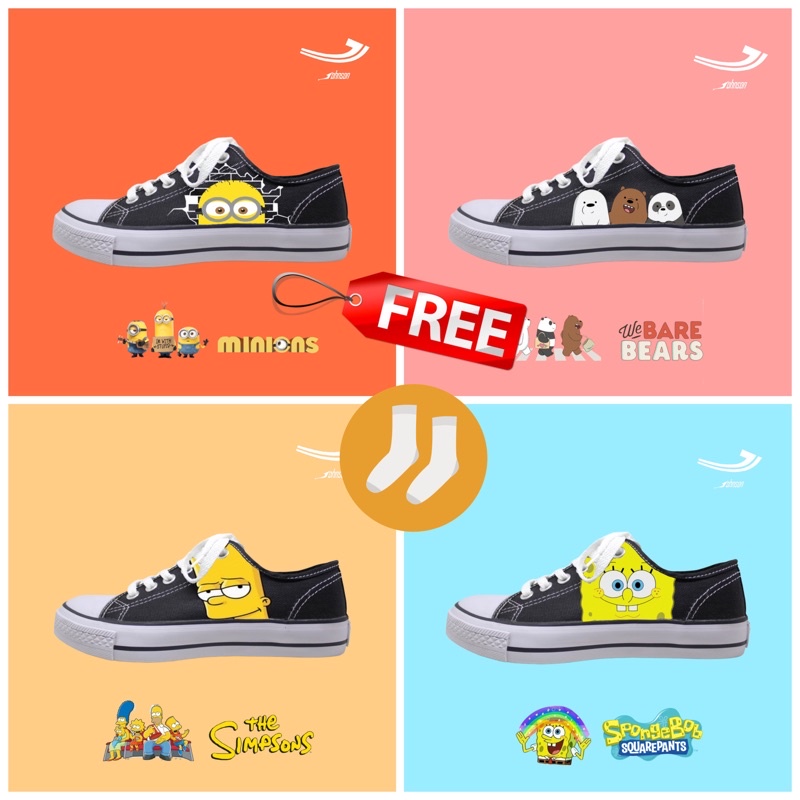 Sepatu Johnson + free kaos kaki / sepatu johnson custom / sepatu sneakers / sepatu original