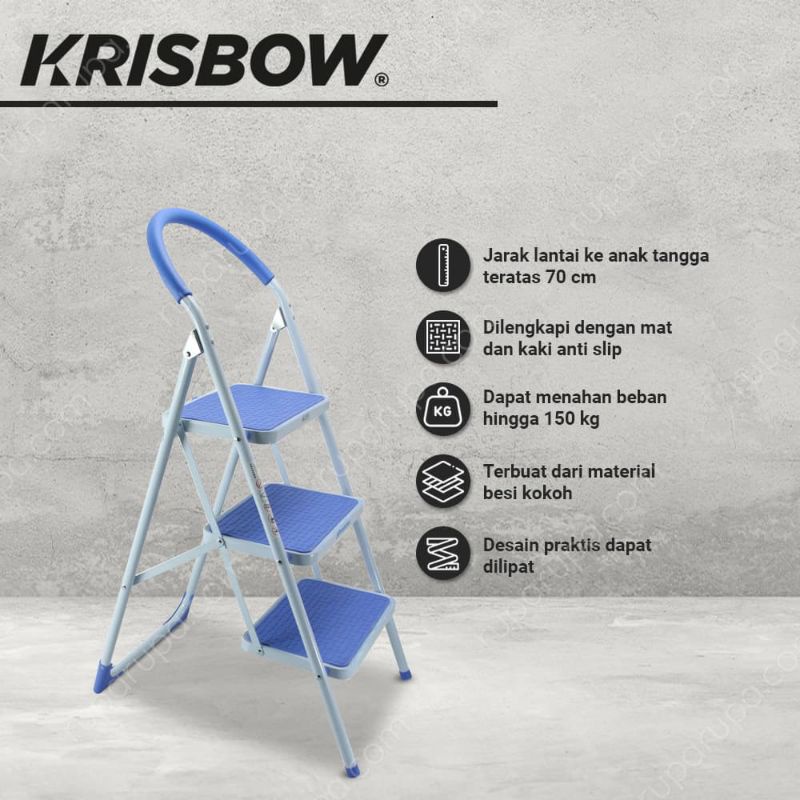 krisbow tanggal lipat besi dengan 3 step anak tangga original