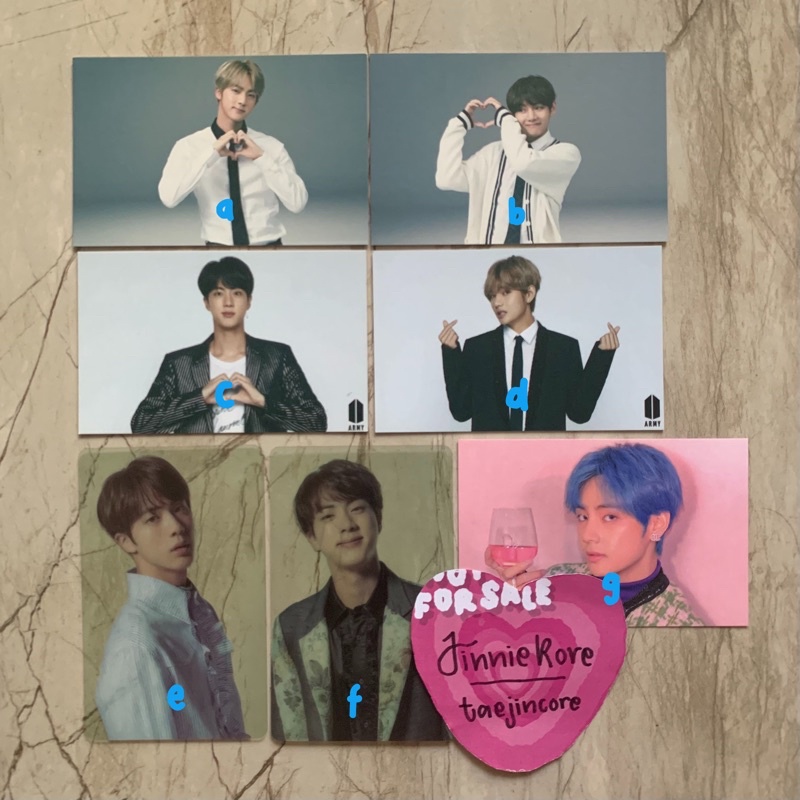 BTS OFFICIAL ARMYBOOTH PHOTOCARD V JIN 3RD MUSTER WINGS TOUR THE FINAL POPUP STORE HOUSE OF BTS BING