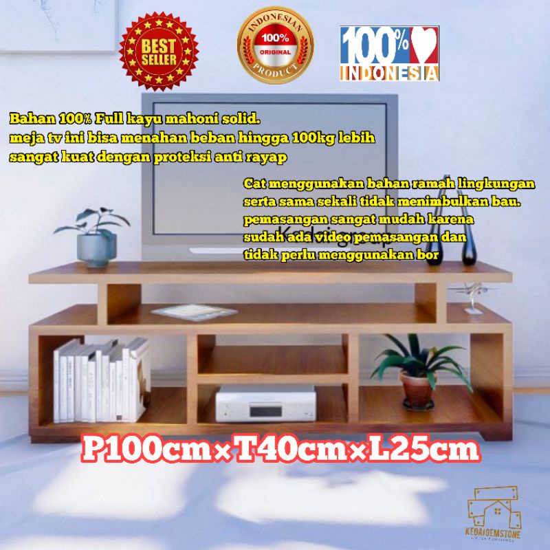 Meja Tv Minimalis Kayu Modern Rak Buku Laptop Home theater Susun Serbaguna Murah