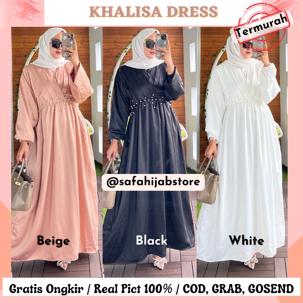 KHALISA DRESS/DRESS KONDANGAN/DRESS SERAGAMAN/DRESS SILKY/DRESS PAYET