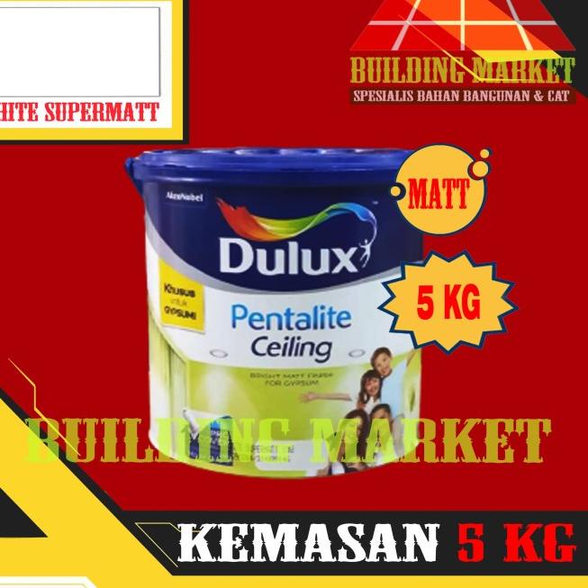 CAT PLAFON CAT GYPSUM CAT DULUX PENTALITE CEILING MATT WHITE 5 KG