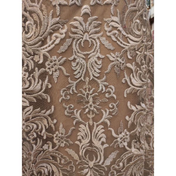 Kain Tile Brokat Lace Velour Mocca Latte no:04