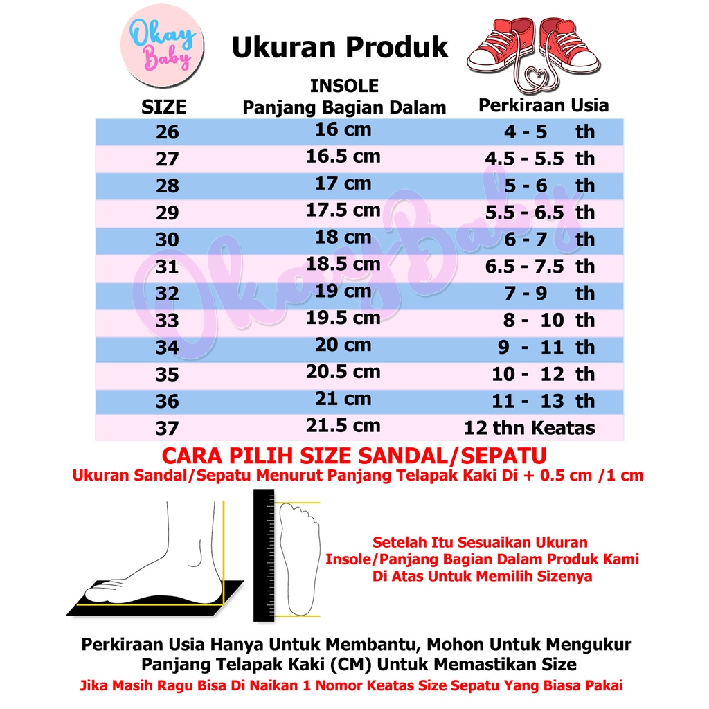 PROMO 12.12 PUNCAK Okaybaby B176 Sepatu Sneaker Anak Laki-laki Perempuan (FREE BOX) Import Termurah Kekinian Sport Kasual