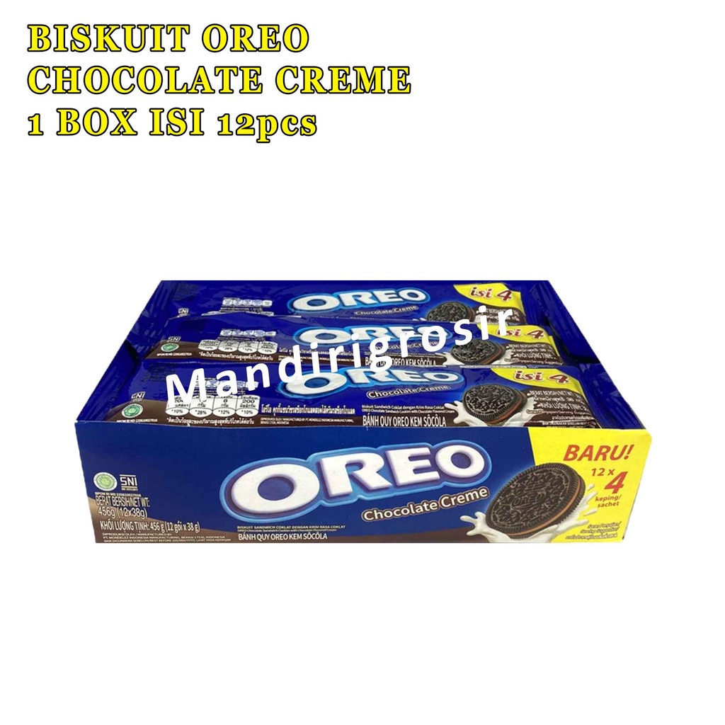 Biskuit * Oreo * Biskuit Sandwich Coklat Dengan Krim Vanilla &amp; Coklat * 1 Box 12pcs