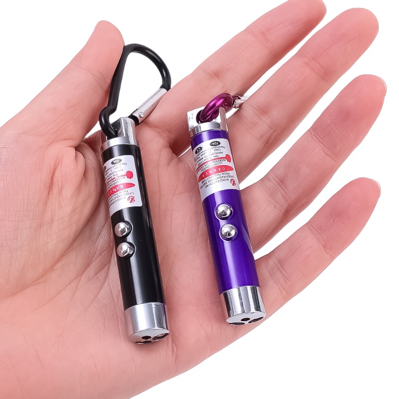 3in1 Lampu Senter LED Ultraviolet Mini Bahan Aluminum Alloy Dengan Gantungan Kunci Untuk Outdoor / Darurat