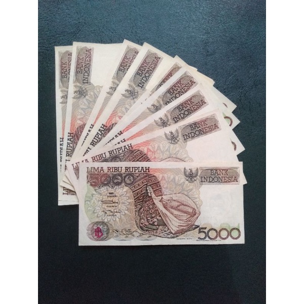 kertas 5000 sasando rote rp5000 rupiah 1992 uang 5000