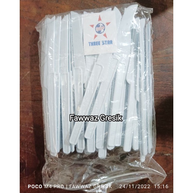 Pisau Plastik Putih / Pisau Brownies / Pisau Cake Plastik (100 pcs)