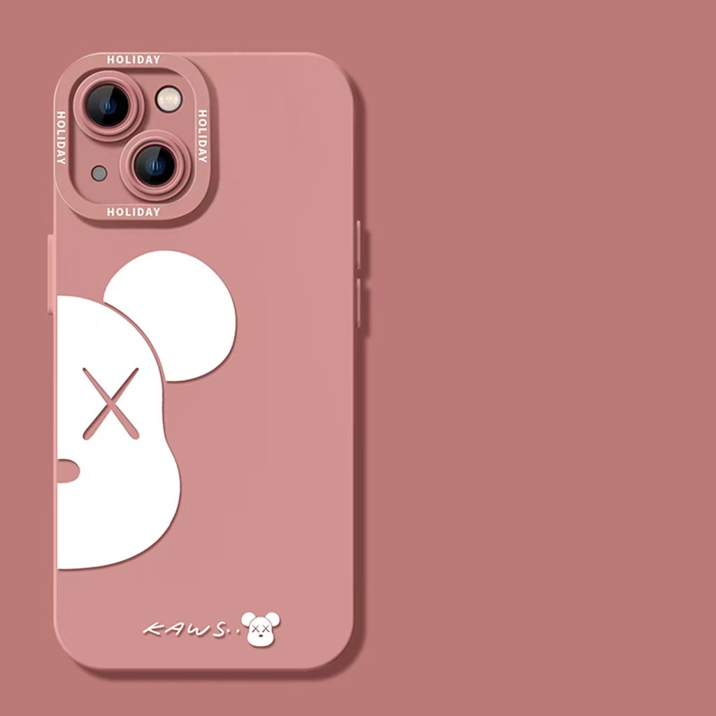 Ins Casing iPhone 14 14pro 14Plus 14prm 13 13pro 13prm 11 7Plus 8Plus Xr XS 12pro Max Motif Beruang Pink