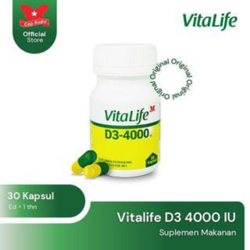 Jual VITALIFE D3 4000 IU 30 TABLET READY Vitamin D D3 Terjamin Paling