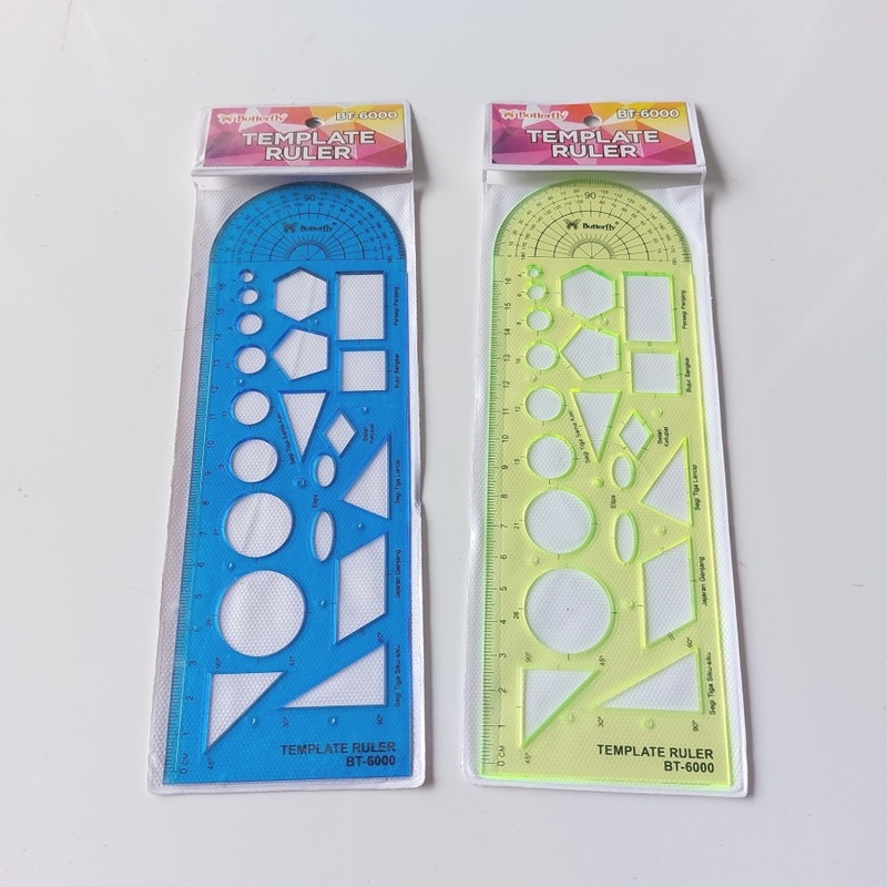 

1 BUAH Penggaris Butterfly BT6000 Cetakan Bentuk 16cm Mal