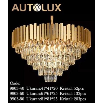 LAMPU GANTUNG HIAS KRISTAL MODERN KRISTAL BODY GOLD