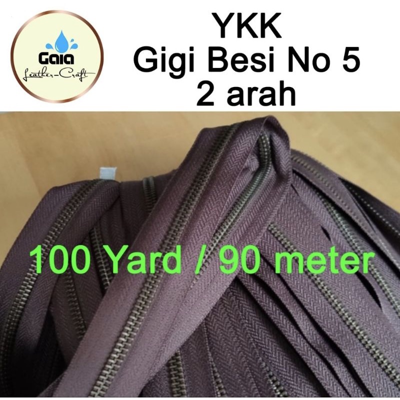 YKK zipper ritsleting resleting besi no 5 dua arah 100 yard