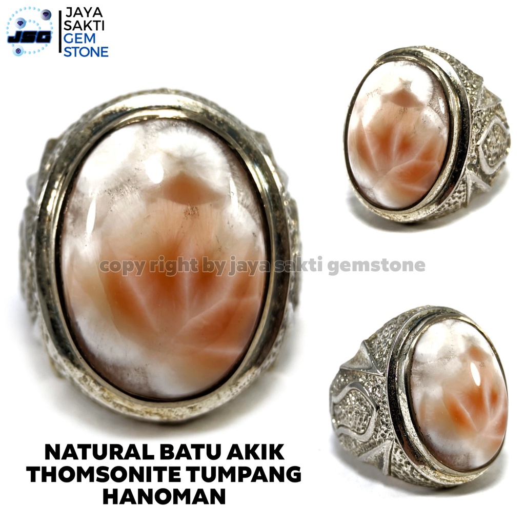 Natural Batu Akik Thomsonite Tumpang Hanoman TH07