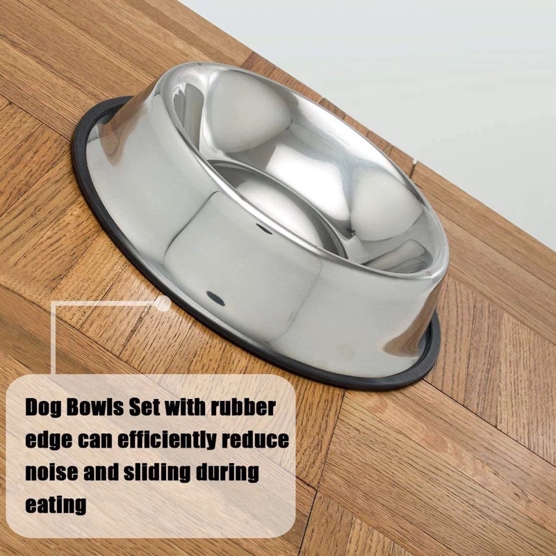 PET Bowl Stainless Mangkok Makan Minum Anjing Kucing Dog Cat Anti Slip