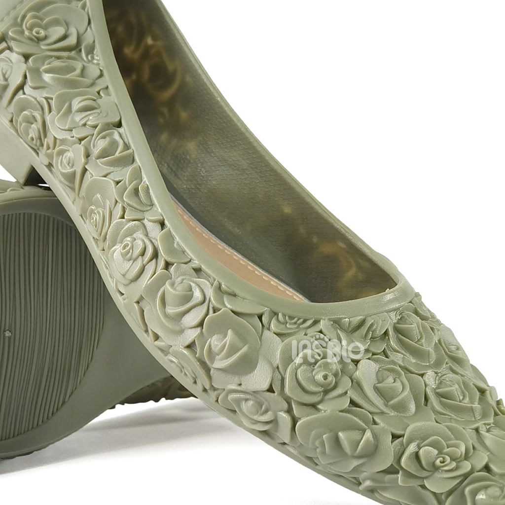 Porto Lady Sepatu Selop Flat Karet Kerja Kantor Kasual Formal Wanita VIO Rose