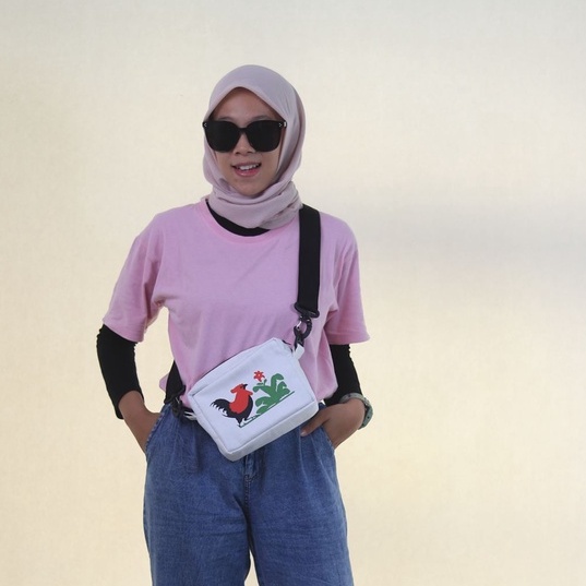 SPNB Tas Selempang Pria Wanita Kanvas Anvy Ayam Jago