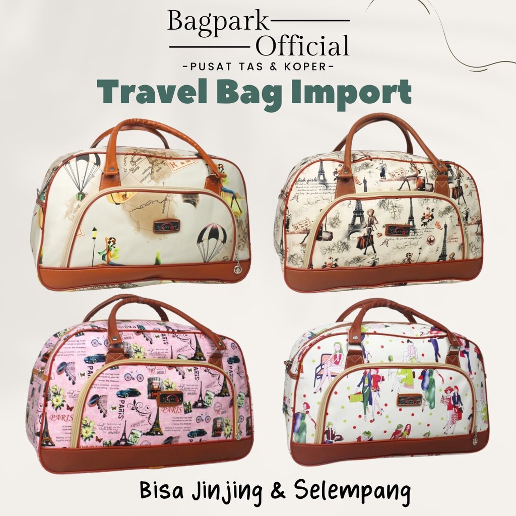 TAS  PAKAIAN WANITA TAS TRAVEL JINJING DUFFLE BAG TRAVEL BAG UKURAN JUMBO UKURAN SEDANG TAS PAKAIAN MURAH TAS PAKAIAN IMPORT