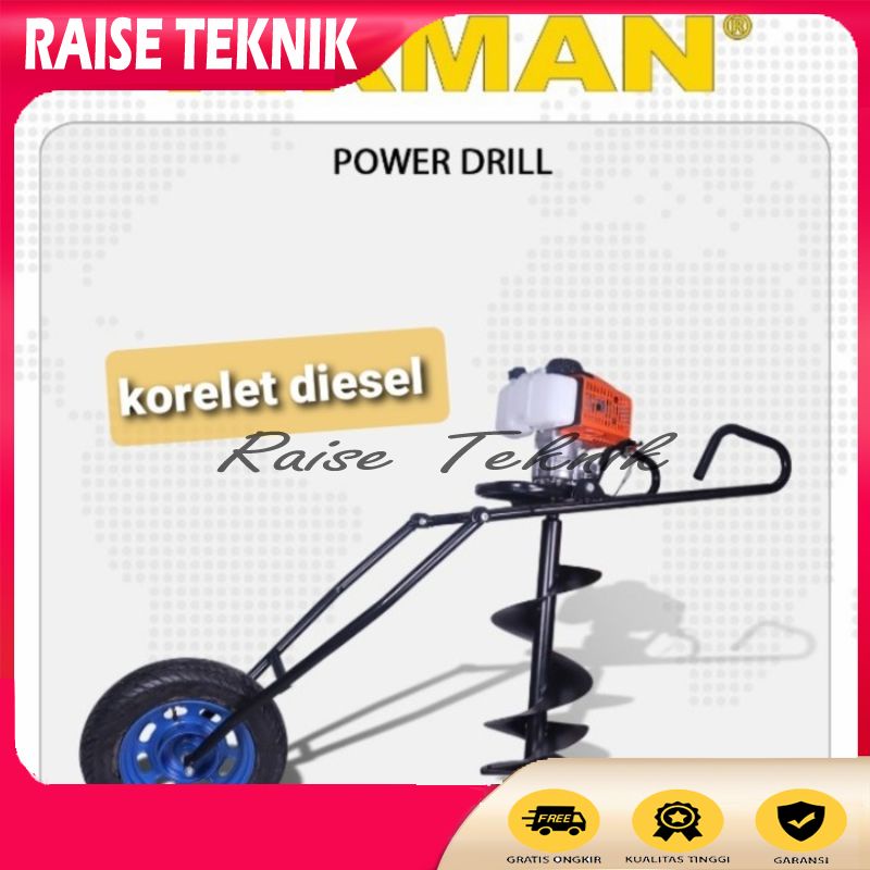 MESIN BOR TANAH EARTH AUGER BIOPORI FIRMAN FPD 62SP DRILL 12INCH 300MM